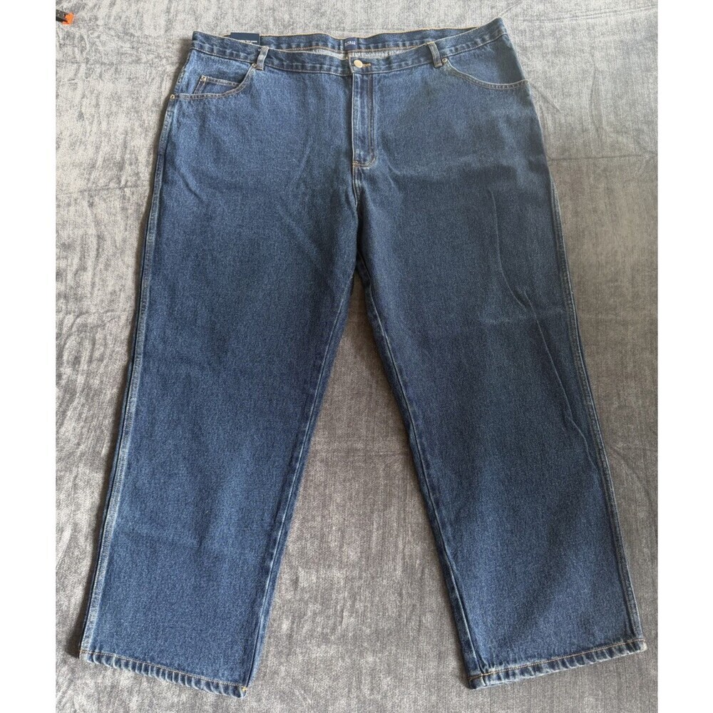 Basic Editions Regular Fit Men’s 48W X 30L Denim Blue Dark Jeans Classic NWT